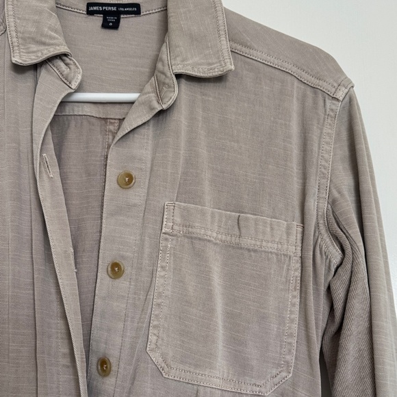 James Perse Taupe Button-Front Jumpsuit - Picture 3 of 12